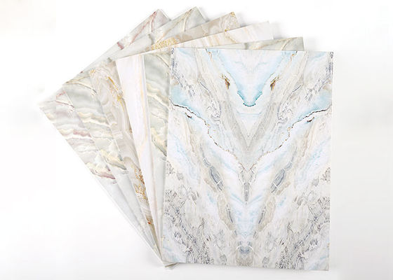Haute décoration brillante de luxe de mur intérieur de feuille de marbre de PVC de 1220x2440mm 3mm