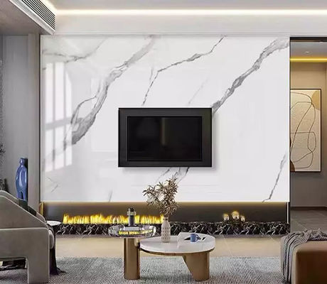 Haute décoration brillante de luxe de mur intérieur de feuille de marbre de PVC de 1220x2440mm 3mm