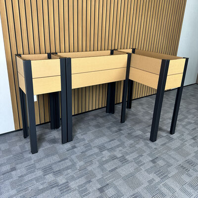 Planteur de lit de jardin surélevé avec des jambes métalliques pour jardinage de légumes dans la cour extérieure