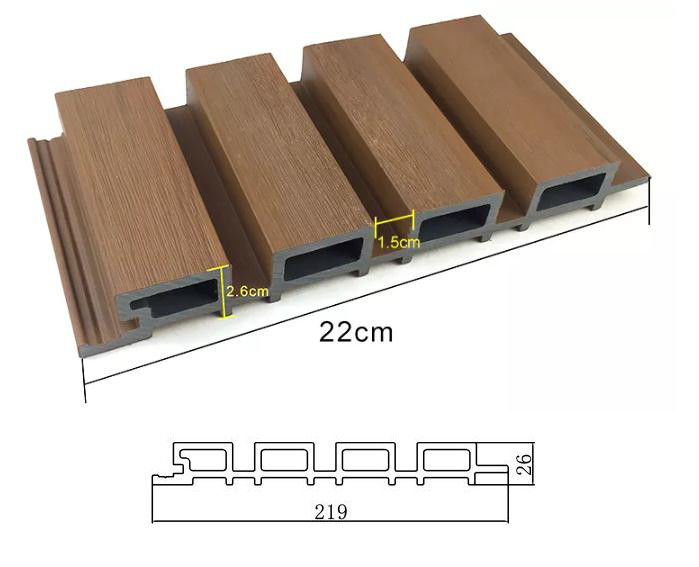 Le panneau de mur en bois composé extérieur de PVC de panneaux de mur extérieur de WPC Co a expulsé