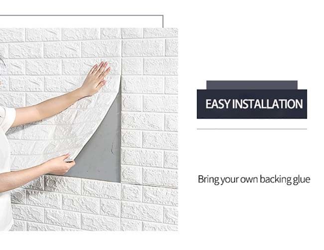Autocollant blanc de mur de mousse du PE 3D des panneaux de mur de PE 70x77cm pour la décoration à la maison