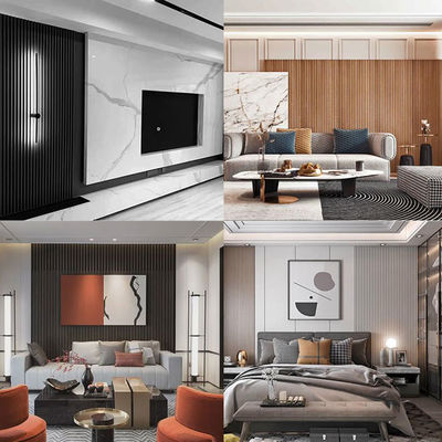 Le grain en bois imperméable intérieur a stratifié le décor de conceptions de panneaux de mur de PVC WPC