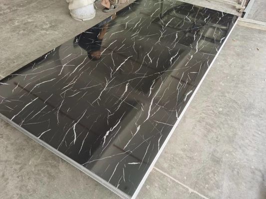 Panneau UV de fond de mur de décoration intérieure de feuille de marbre de PVC de revêtement