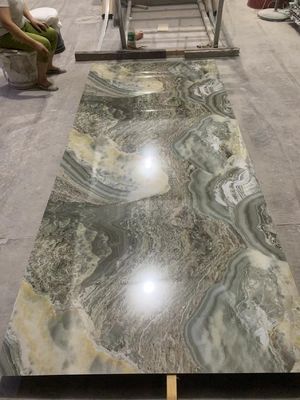Le mur intérieur Decotion imperméabilisent la feuille en plastique de marbre UV 1220x2800mm de PVC