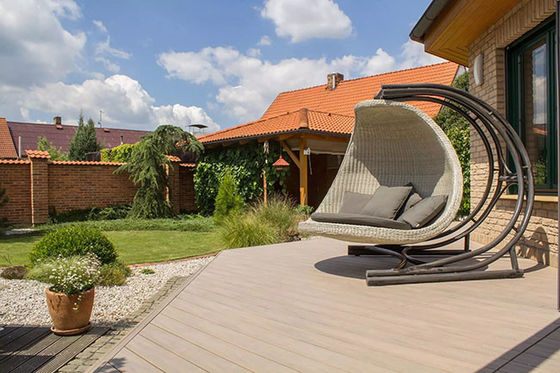 Conception moderne d'installation facile du Decking 18mm du jardin WPC de plancher de cadre de peau
