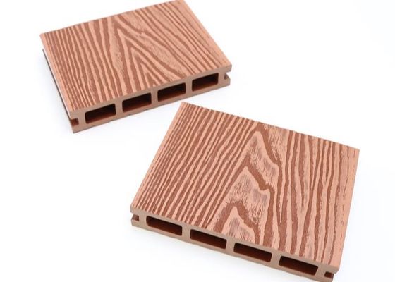 Le Decking en bois extérieur 3D du grain WPC a gravé le plancher en refief composé en plastique en bois