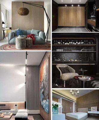 Les panneaux de mur décoratifs intérieurs de WPC faciles installent le bureau d'hôtel de conception moderne