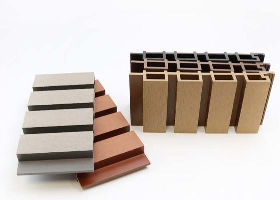 Haute extrusion imperméable extérieure de luxe brillante du panneau de mur de panneau de mur de l'extérieur WPC Co