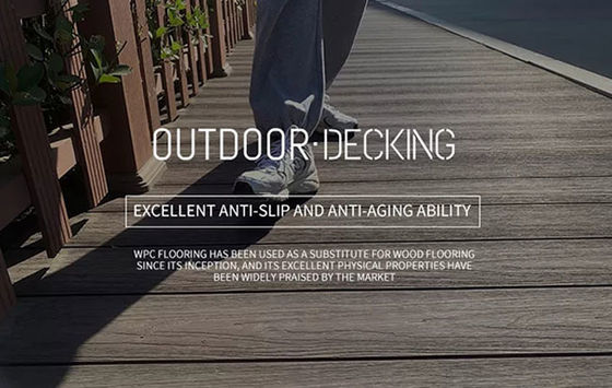 Revêtement extérieur de mur du panneau de mur de WPC de Decking d'extrusion composée en plastique en bois du PE Co WPC
