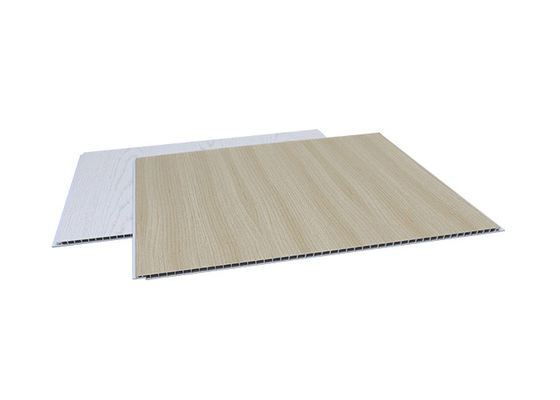 Panneau de mur cannelé par revêtement composé en plastique d'intérieur de revêtement de PVC de panneau de plafond de PVC en bois