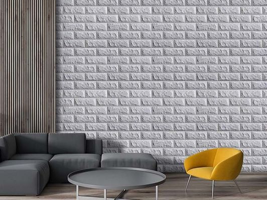 Papier peint fort de mousse de brique de vinyle de la viscosité 3D pour la décoration de mur