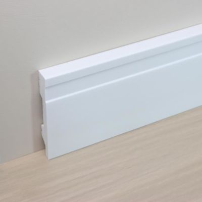 Plinthe en bois parquetante blanche décorative 2.8m de mur de conception de conseil de bordage de PVC picoseconde