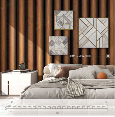 Panneau mural Wpc acoustique Panneau en ardoise en bois pour la décoration intérieure