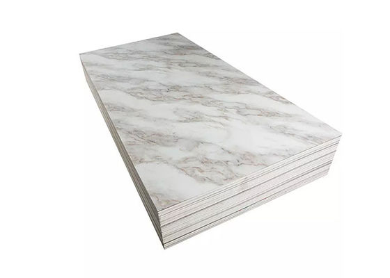 Haute décoration brillante de luxe de mur intérieur de feuille de marbre de PVC de 1220x2440mm 3mm